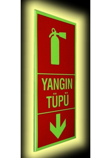 Pvc Fosforlu Sticker YANGIN TÜPÜ 11,5 x 25 cm