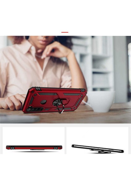 Samsung Galaxy A51 Kılıf Shockproof Standlı Yüzük Tutuculu Mega Case Vega100 Mavi indirimleri