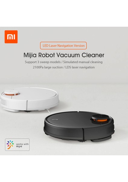Mija Akıllı Robot Süpürge 2000Pa Siyah (İthalatçı Garantili)