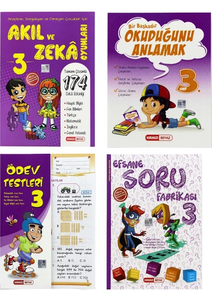 Kırmızı Beyaz Yayınlar 3.Sınıf  Set 4 Kitap