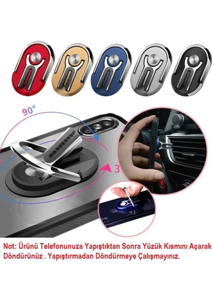 Lily Yüzük Stand Araç Telefon Tutucu Gri