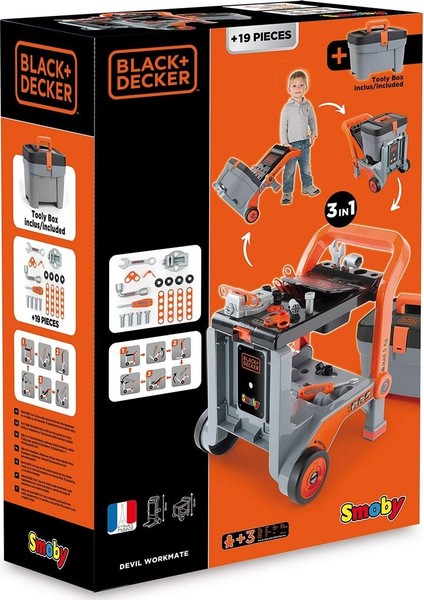 Black+Decker Oyuncak Alet Takımı veTekerlekli Çalışma Tezgahı 360202