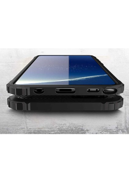 Samsung Galaxy A91 Kılıf Shockproof Silikon Zırh Gri