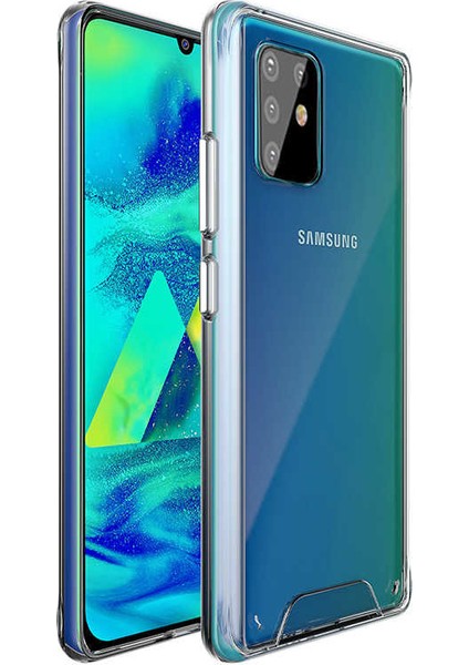 Coverzone Samsung Galaxy A81 Kılıf Armor Opacity Silikon Şeffaf