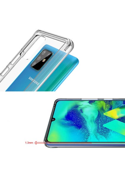 Coverzone Samsung Galaxy A81 Kılıf Armor Opacity Silikon Şeffaf