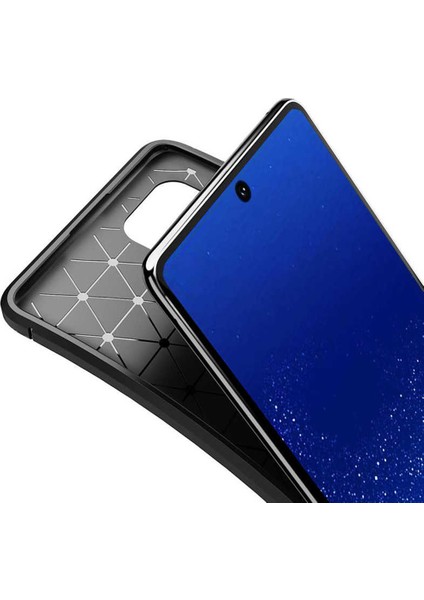 Coverzone Samsung Galaxy A81 Kılıf Karbon Delüx Tpu Silikon Dlx Siyah + Nano Glass