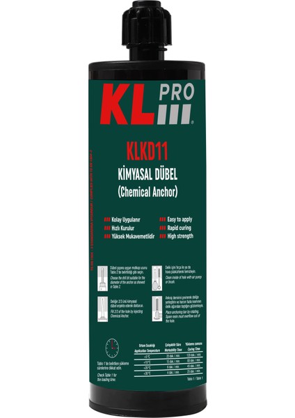 KLKD11-410 Kimyasal Epoksi Dübel 410 ml