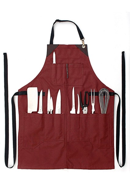 Nakışlı Boyundan Askılı Önlük İş Önlüğü Cafe Restaurant Şef Garson Aşçı Kuaför Sanat Tattoo Barista Önlüğü