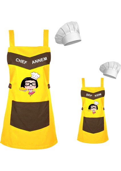 Kişiye Özel Nakışlı Anne Kız Önlük Takım Analı Kızlı Mutfak Önlüğü Chef Şef Önlük Kombinleri
