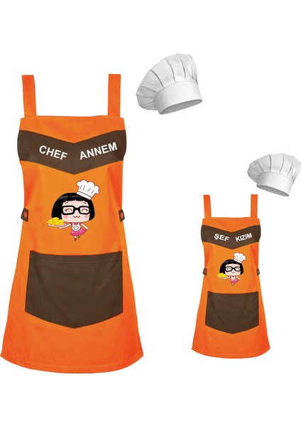 Kişiye Özel Nakışlı Anne Kız Önlük Takım Analı Kızlı Mutfak Önlüğü Chef Şef Önlük Kombinleri