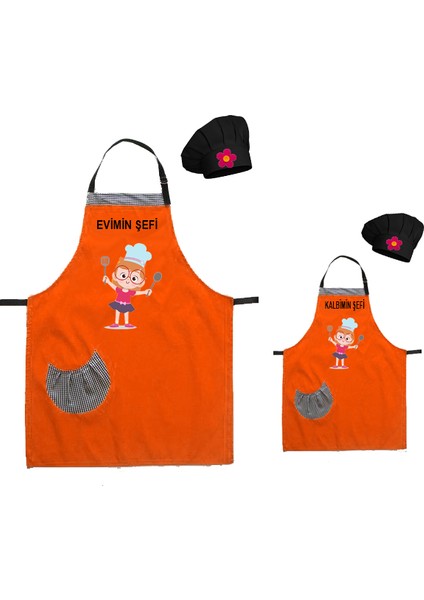 Kişiye Özel Nakışlı Anne Kız Önlük Takım Analı Kızlı Mutfak Önlüğü Chef Şef Önlük Kombinleri