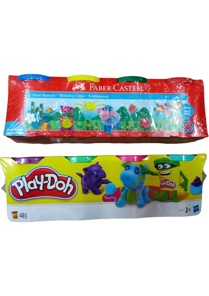 Faber Castel- Play-Doh Oyun Hamuru 4 Renk Ikili Set Bir Arada