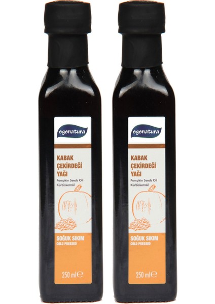 Kabak Çekirdeği Yağı 2 X 250 ml - Soğuk Sıkım & Cam Şişe