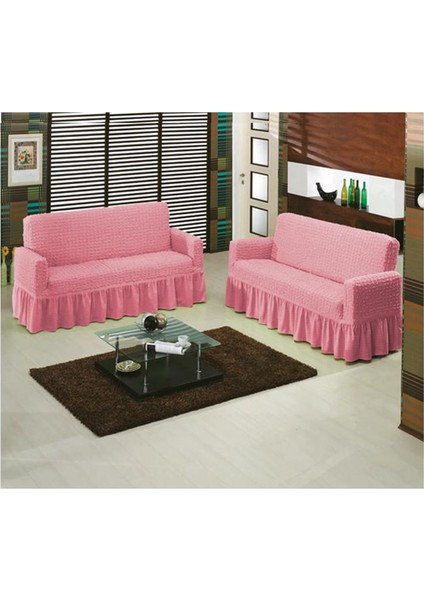 Koltuk Örtüsü Bürümcük 3+3 Pembe
