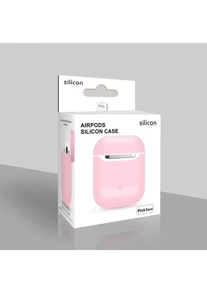 Apple Airpods Soft Silikon Tam Kaplayan Kılıf AL-30348 - Açık Pembe