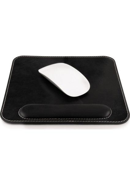 Mousepad - Hakiki Deri Mouse Pad - Bilek Destekli - Rahatlatıcı Süngerli