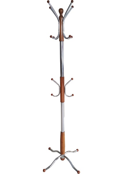 Ayaklı Askılık Portmanto - Venedik Model - Ceviz