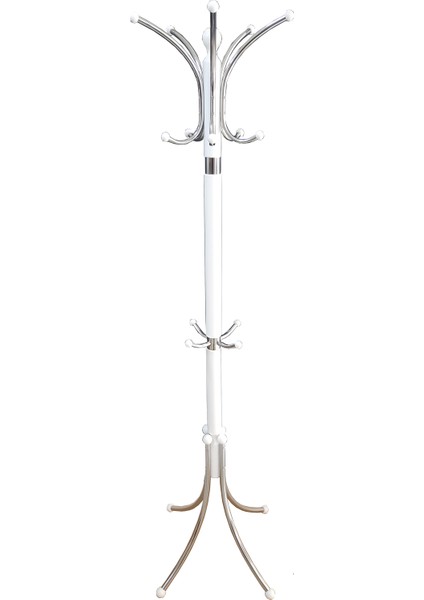 Portmanto Ayaklı Askılık - Yonca Model - Beyaz