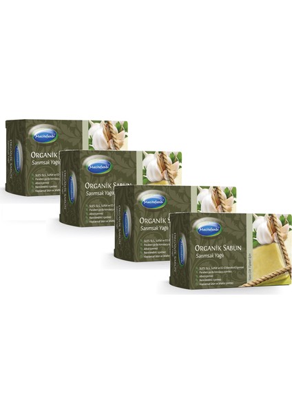Organik Sarımsak Yağlı Sabun 125 gr x 4 Adet