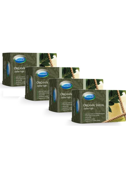 Organik Defne Yağlı Sabun 125 gr x 4 Adet