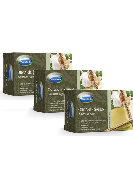 Organik Sarımsak Yağlı Sabun 125 gr x 3 Adet