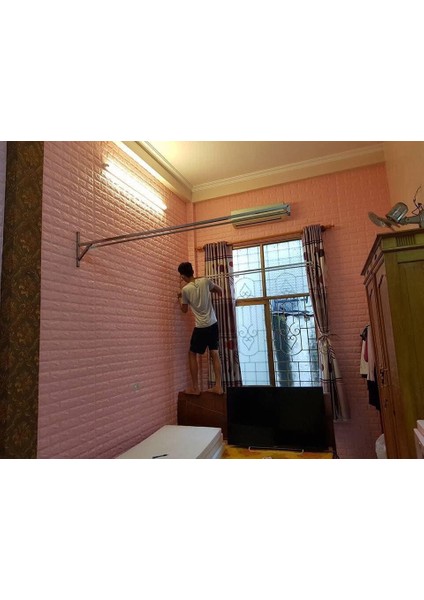Renkliduvarlar Pembe Kendinden Yapışkanlı Tuğla Esnek Duvar Paneli
