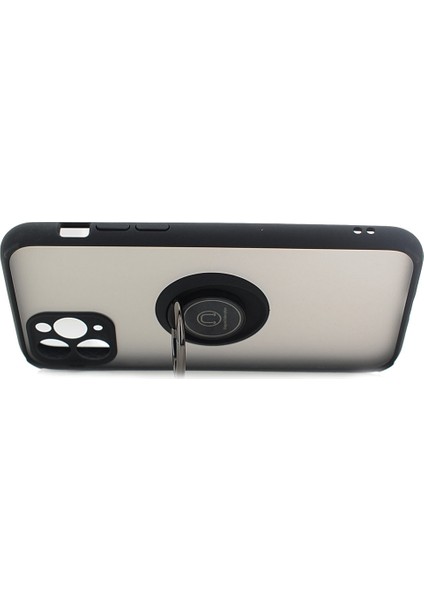 Apple iPhone 11 Pro Kılıf Renkli Stripe Şeffaf Silikon Yüzük Tutuculu Standlı Magnetic Açık Mavi fiyatları
