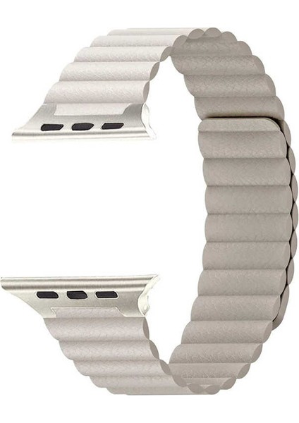 Apple Watch Uyumlu Kayış 42 mm Deri Gold Loop