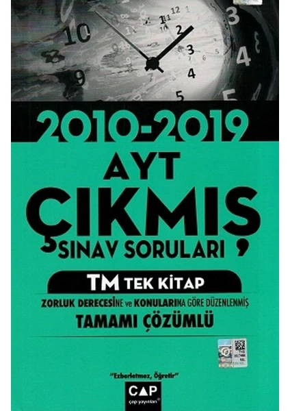 Çap Yayınları AYT TM Tek Kitap Tamamı Çözümlü Çıkmış Sınav Soruları