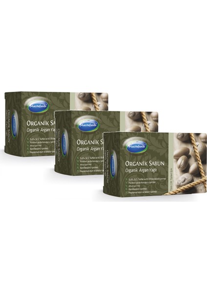 Organik Argan Yağlı Sabun 125 gr x 3 Adet