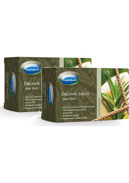 Organik Aloe Vera Özlü Sabun 125 gr x 2 Adet