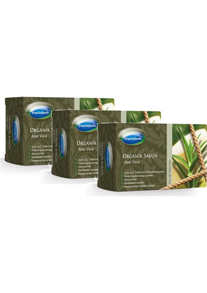 Organik Aloe Vera Özlü Sabun 125 gr x 3 Adet
