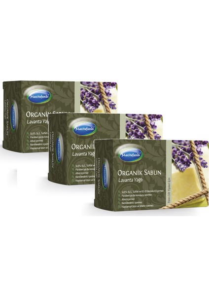 Organik Lavanta Yağlı Sabun 125 gr x 3 Adet