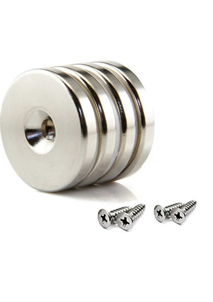 Neodyum Mıknatıs Havşa Delikli 25 x 10/5,5 x 5 mm (4'lü Paket)