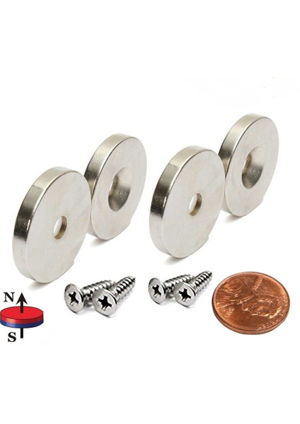 Neodyum Mıknatıs Havşa Delikli 25 x 10/5,5 x 5 mm (4'lü Paket) indirimleri