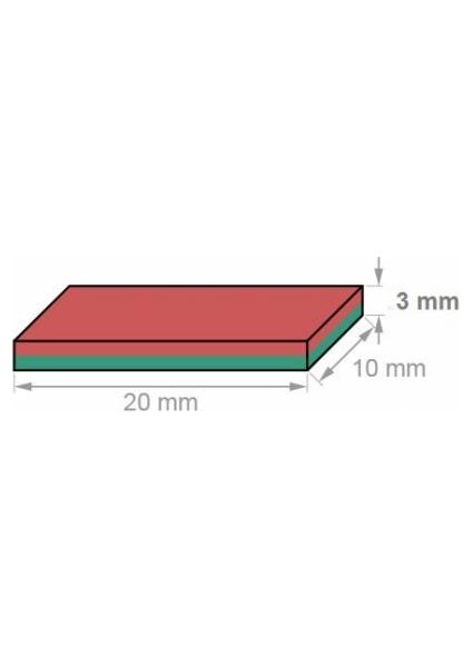 20x10x3 mm Süper Güçlü Neodyum Mıknatıs Magnet (5 Adet)