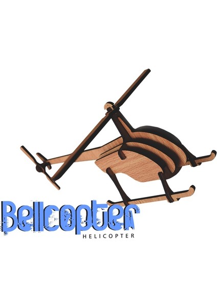 Bel Helikopteri 14 Parça Ahşap 3D Puzzle