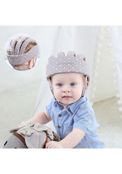 Bebek Kafa Koruma Emniyet Kaskı Ayarlanabilir Ölçü Gri fırsatları