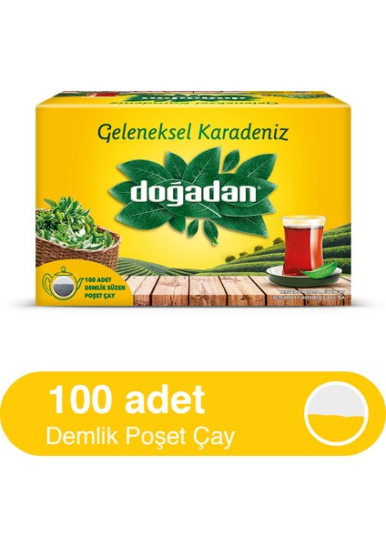 Geleneksel Karadeniz Bergamot Aromalı 100'lük Demlik Poşet Çay (320 gr)