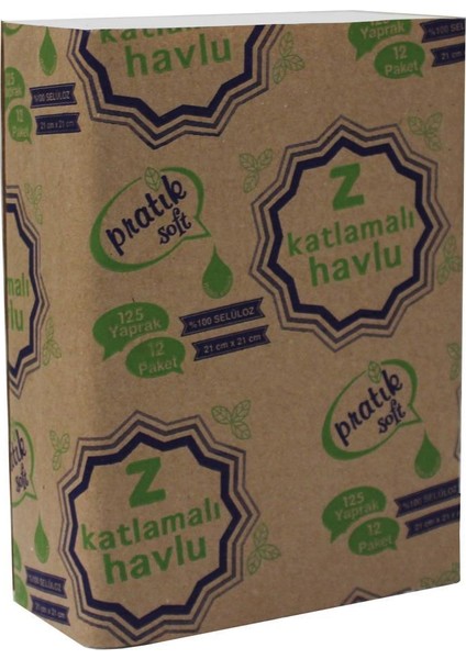 Pratik Soft Z Katlama Dispenser Kağıt Havlu 125 x 12 Adet