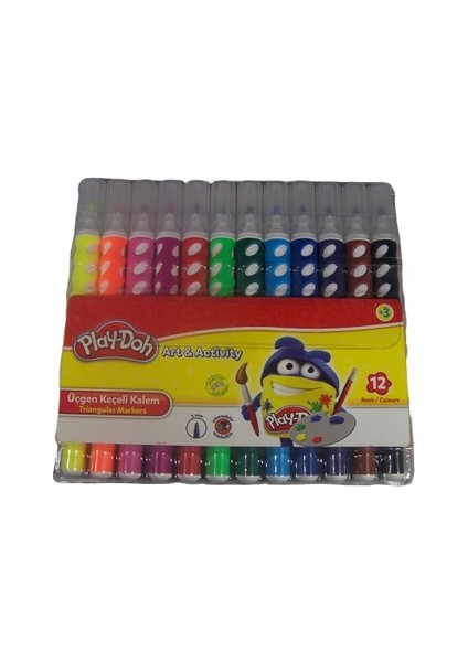 Playdoh 12 Renk Üçgen Keçeli Kalem Pvc Kutu Ke019 fiyatları