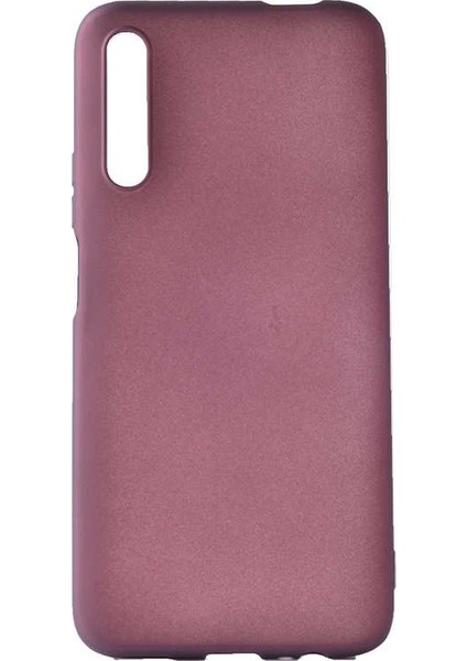 Huawei P Smart Pro 2019 Kılıf Mat Premium Silikon Kılıf + Cam Ekran Koruyucu Bordo