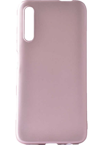 Huawei P Smart Pro 2019 Kılıf Mat Premium Silikon Kılıf + Cam Ekran Koruyucu Rose