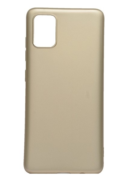 Samsung Galaxy A51 Kılıf Mat Premium Silikon Kılıf Gold