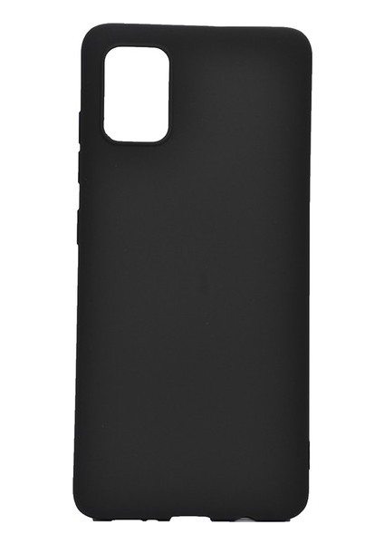 Samsung Galaxy A81 (Note 10 Lite) Kılıf Mat Premium Silikon Kılıf + Cam Ekran Koruyucu Siyah