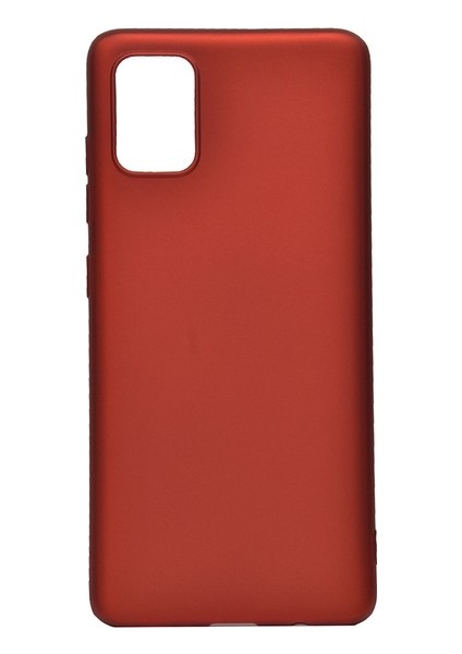 Samsung Galaxy A81 (Note 10 Lite) Kılıf Mat Premium Silikon Kılıf + Tam Kaplayan 6D Nano Ekran Koruyucu Kırmızı