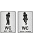 Wc Bay Bayan Yönlendirme Levhası 13 x 18 cm Yapışkanlı Gümüş Renk 1