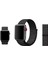 Apple Watch Uyumlu 42mm Kumaş CırtCırt Kordon Velcro Siyah 2
