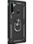 Teknogrup Xiaomi Redmi Note 8 Kılıf Çift Katmanlı Yüzüklü Manyetik Vega Kapak - Siyah + Tam Kaplayan 6D Nano Ekran Koruyucu 1