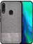 Huawei Y9 Prime 2019 Fabrik Serisi Kumaş ve Deri Desen Kılıf - Gri 1